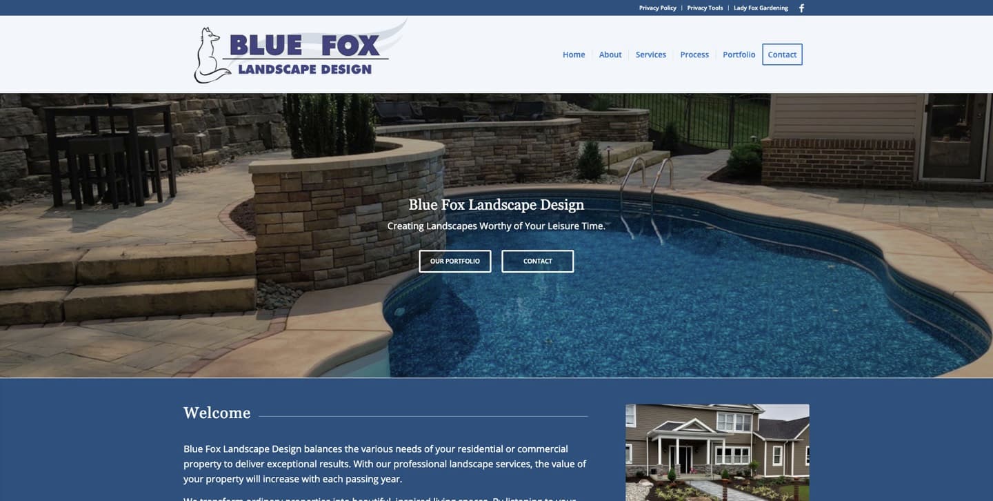 Blue Fox Landscape Design website — Landscape design, built by our team
