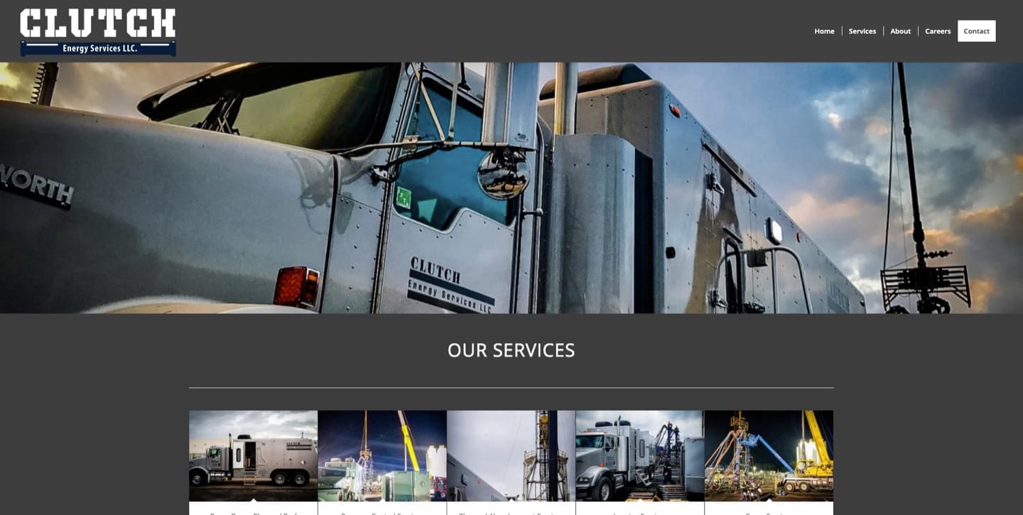Clutch Energy Services website — Energy field services, built by our team
