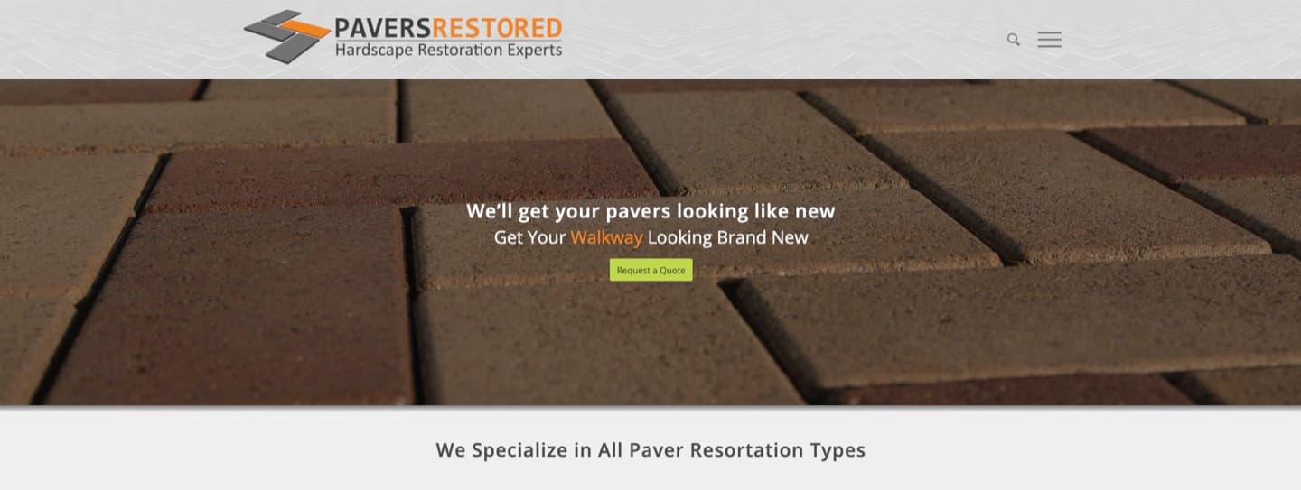 Pavers Restored website — Hardscape restoration, built by our team