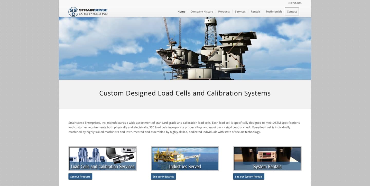 StrainSense website — Load cells & calibration, built by our team